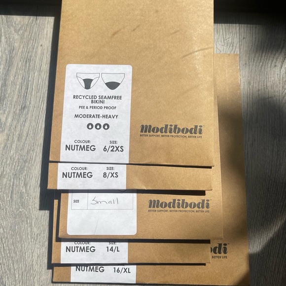 Modibodi Recycled Seamfree Bikini in Nutmeg (Moderare-Heavy) - Picture 2 of 3